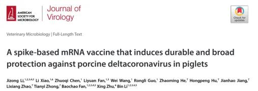 Suzhou Huiliao Bio Announces Another Good News in the Field of Veterinary mRNA Vaccines! Important progress has been made in the research and development of porcine deltacoronavirus mRNA vaccine.